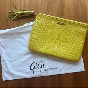 GiGi New York Python embossed tassel Clutch